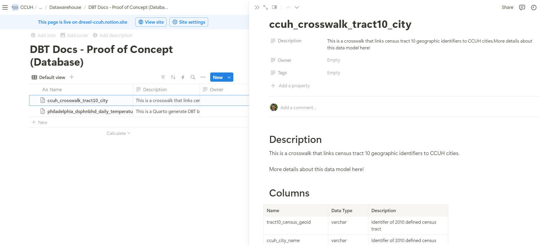 DBT Docs to Notion Integration - Proof of Concept